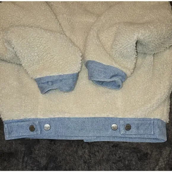 Wrangler Sherpa Denim Jacket XS Womens Western - Picture 6 of 9